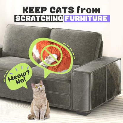 Large Cat Scratch Furniture Protector, 18 Pcs Clear Anti Cat Scratch Protector, Self-Adhesive Furniture Cat Scratch Protector, 17in