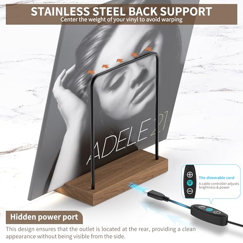 Now Playing Vinyl Record Stand, Light Up Album Display Holder, view 6