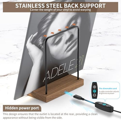 Now Playing Vinyl Record Stand, Light Up Album Display Holder, view 6