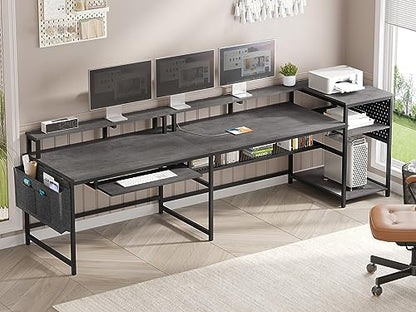 L Shaped Gaming Desk, Convertible 96" Home Office Desk or Corner Desk, view 3