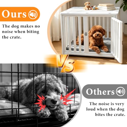 Dog Crate Furniture with Mat Small Plastic Dog Kennel Indoor for Puppy Cage End, view 6