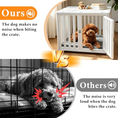 Dog Crate Furniture with Mat Small Plastic Dog Kennel Indoor for Puppy Cage End, view 6