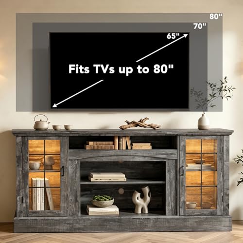 MXV 70" Farmhouse TV Stand for 80 Inch TV, view 6