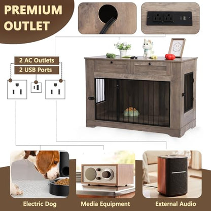 Large Dog Crate Furniture-Decorative Heavy Duty Dog Cage Indoor, view 7