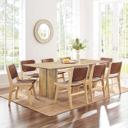 Amistad 86Inch Dining Table Solid Wood Oak Finish Modern Kitchen Room Entertaining Home Furniture Quality Stylish Elegant Durable Refined Versatile Contemporary