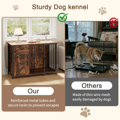 Spacesea 30" Dog Crate Furniture with Storage Drawers and Cabinet, view 7