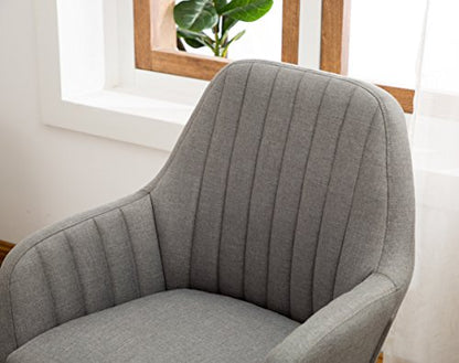 Tuchico Contemporary Fabric Accent Chair,Arm Rest, Gray