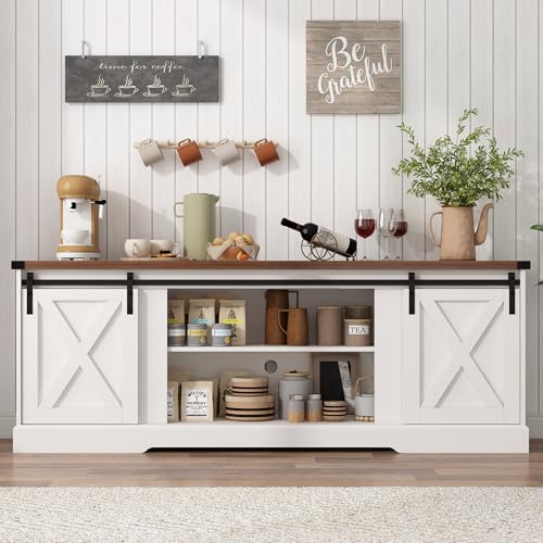 Farmhouse TV Stand for 70/75/80 Inch TV, view 5
