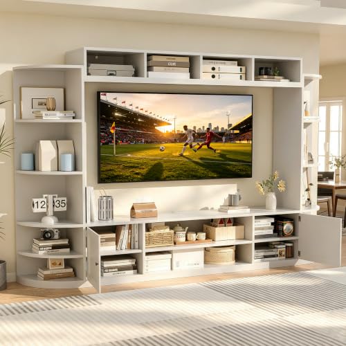 94.6" Entertainment Center with Bookshelves, view 7