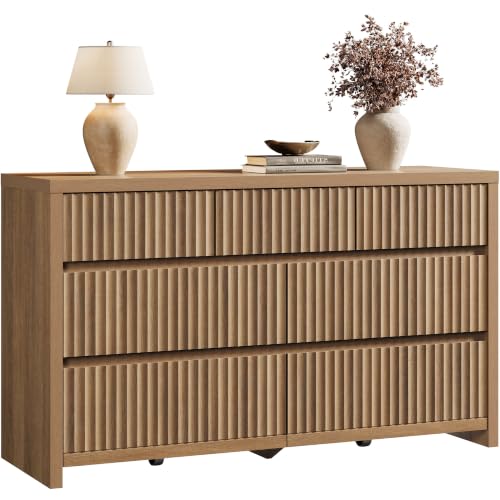 Fluted Dresser for Bedroom with 7 Drawers 55.2" Extra-Wide Dressers, view 2