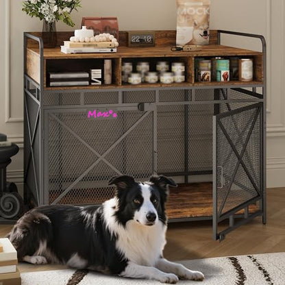 Dog Crate Furniture, 48" Heavy Duty Wooden Dog Crate End Table, view 2