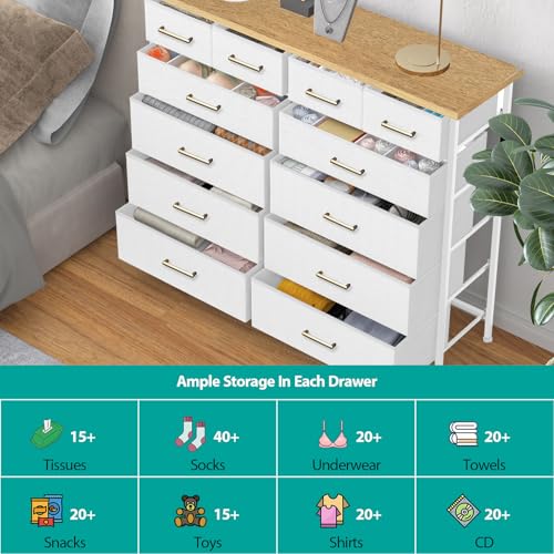 Dresser for Bedroom with 12 Deep Drawers, Wide Chest of Drawers, view 6