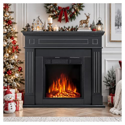 Electric Fireplace with Mantel,Dark Black(43inch), view 2