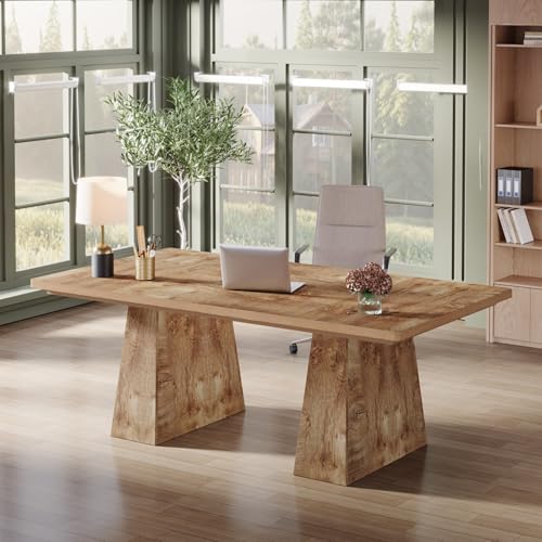 63-Inch Executive Desk, Large Office Computer Desk with Double Pedestal, view 4