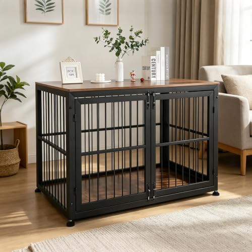 48" Rustic Heavy Duty Dog Crate Furniture for Extra Large Dogs, view 3