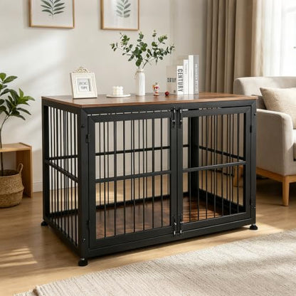 48" Rustic Heavy Duty Dog Crate Furniture for Extra Large Dogs, view 3