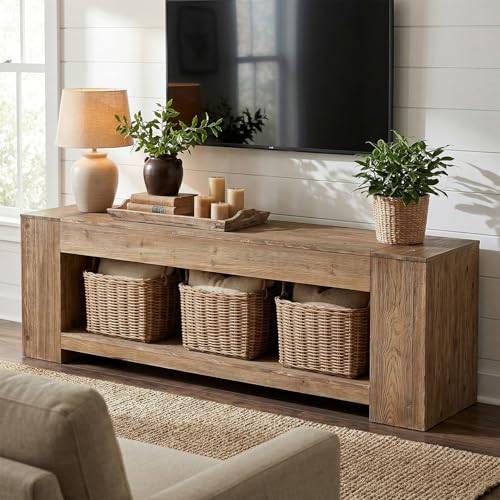 63" Solid Wood TV Stand for TVs up to 75", Farmhouse TV Console, view 5