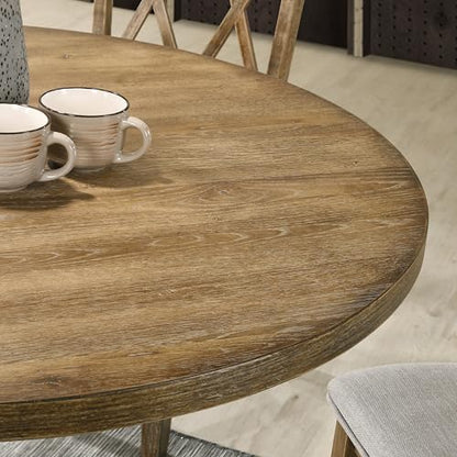 Havre Pedestal Base Round Dining Table, Oak