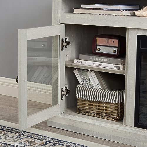 Farmhouse TV Stand for 65 Inch TV, Wide Entertainment Center Gray, view 5