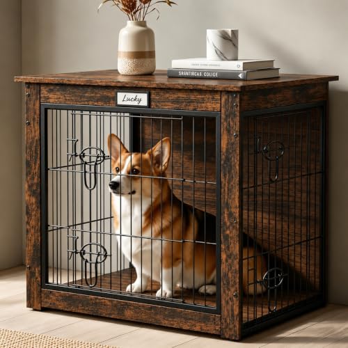 Dog Crate Furniture with Reversible Side Door, view 2