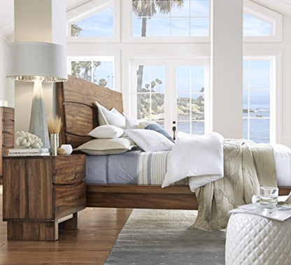 Solid Wood Platform Bed, California King, Ocean - Natural Sengon