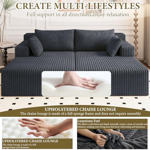 Modern Boneless Cloud Couch in Dark Grey, view 6