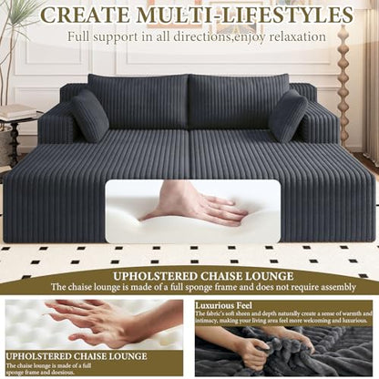 Modern Boneless Cloud Couch in Dark Grey, view 6