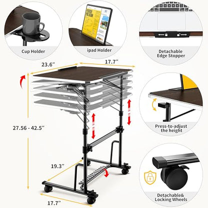 Foldable Standing & Rolling Desk, Upgraded Portable Desk on Wheels, view 3