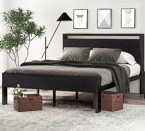 Wooden Bed Frame Black Oak with Rounded Corners and Storage, view 2