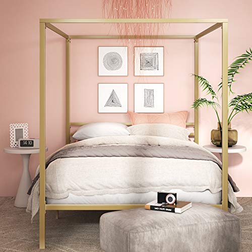 Zinus Patricia Gold Metal Canopy Platform Bed Frame, view 4