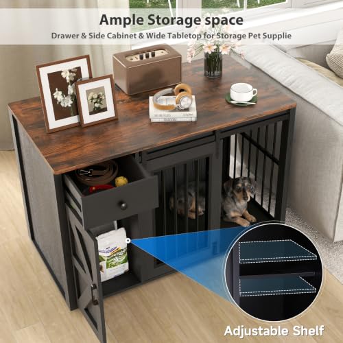 44" Dog Crate Furniture, Dog Kennel (44" Left Facing Door), view 4