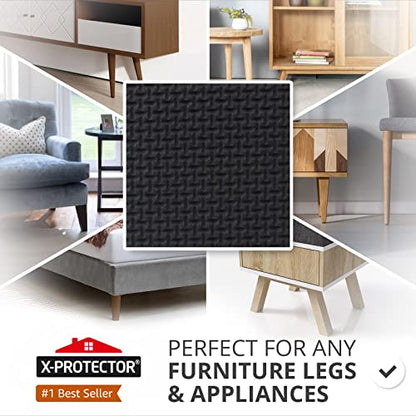 Non Slip Furniture Pads - 16 Premium Furniture Grippers 2"! Self-Adhesive Rubber Feet Furniture Feet - Ideal Non Skid Furniture Pad Floor Protectors - Keep Furniture in Place!