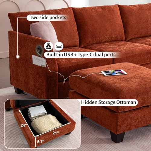 8 Seater Modular Sectional Sofa with Cup Holders, view 5