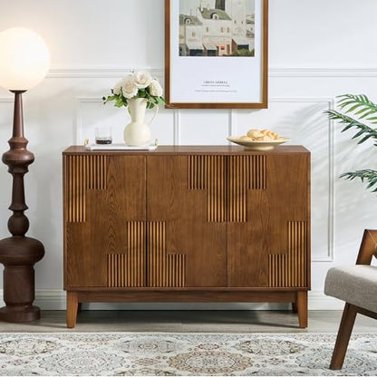 44" Mid-Century Modern Wood Sideboard Buffet Cabinet, view 2