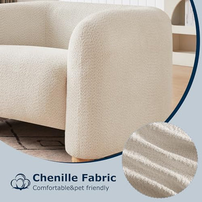 40" Modern Accent Chair Reading Chair Oversized Barrel Chairs for Living Room Bedroom Apartment (1, Khaki)