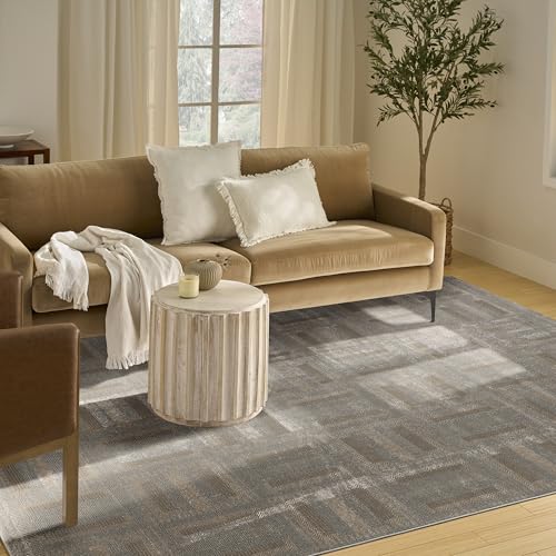 Home Nordic Grey Multicolor 8' x 10' Scandinavian Area Rug - Easy Clean, Non Shedding, Bed Room, Living Room, Dining Room, Kitchen (8' x 10')