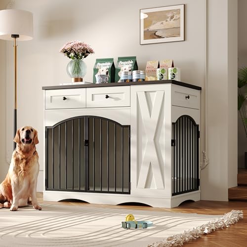 43" Decorative Dog Crate Furniture for Medium/Large Dogs with Storage, view 6