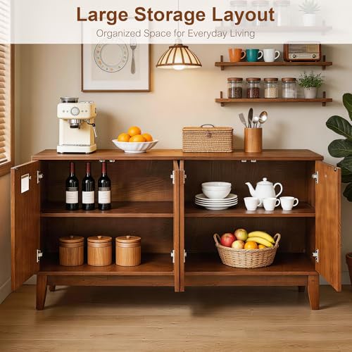 TV Stand with 4 Doors and Adjustable Shelves, Fits TVs up to 55", view 6
