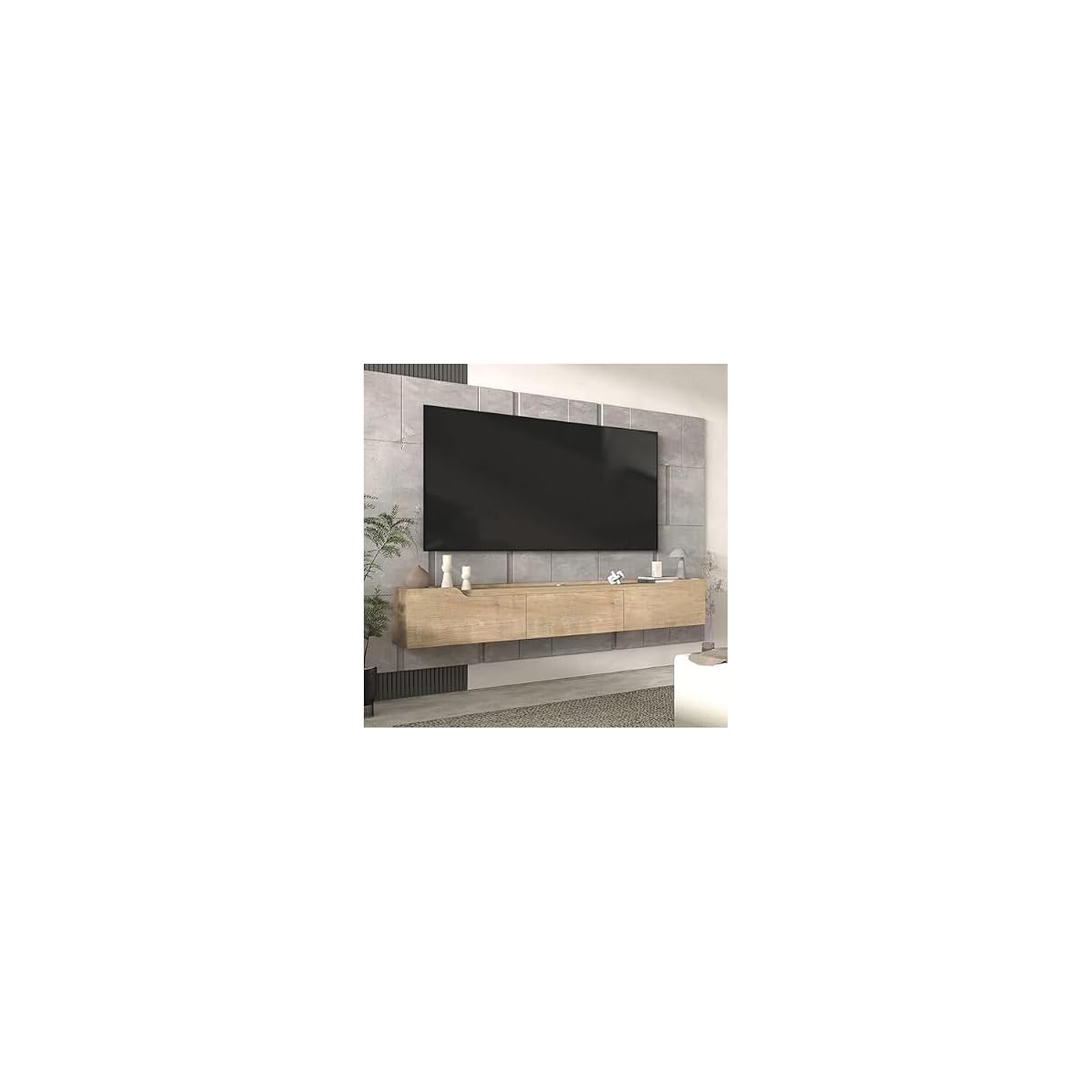 Atelier Mobili Floating TV Stand for Up to 80 Inch TVs – Wall Mounted