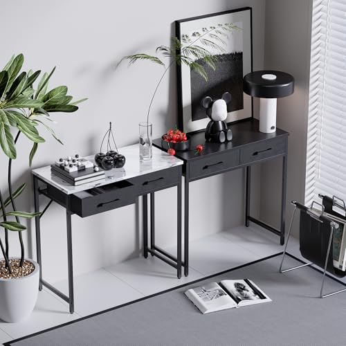 32 Inch Small Computer Desk with 2 Drawers for Bedroom Study Writing Home, view 6