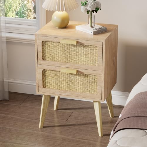 Rattan Nightstand, Natural End Table, Bedside Table, view 4