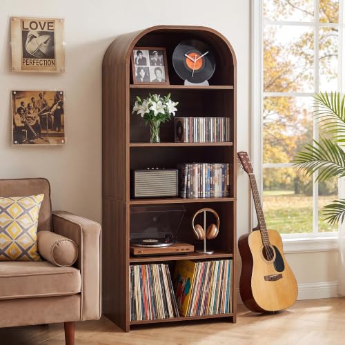 63'' Tall Record Player Stand, 5 Tier Large Record Player Storage Cabinet, view 2
