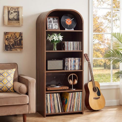 63'' Tall Record Player Stand, 5 Tier Large Record Player Storage Cabinet, view 2
