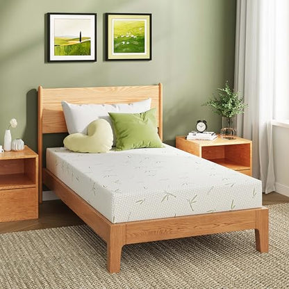 EGOHOME 8 Inch Twin Mattress Medium Firm, Green Tea Memory Foam Mattress, view 3