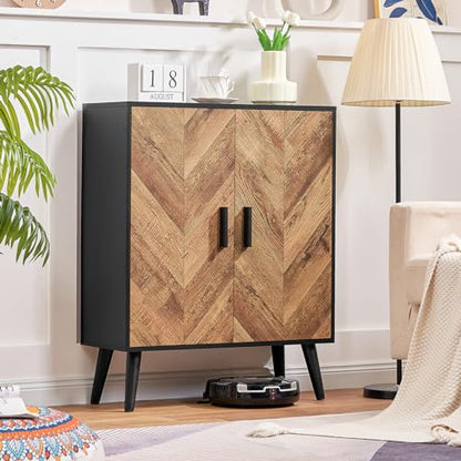 Storage Cabinet with 2 Shelves & Doors, Sideboard Buffet Cabinet with Storage, view 7