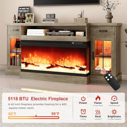 70" Fireplace TV Stand for TVs Up to 80", view 5