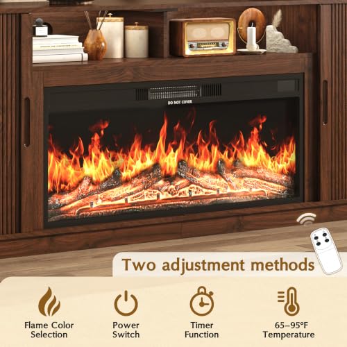 85.6" Fireplace TV Stand for TV Up to 90", view 4