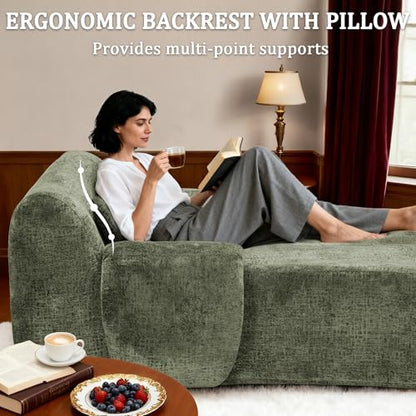 66 Inches Oversized Chaise Lounge Indoor with Lumbar Pillow, view 6