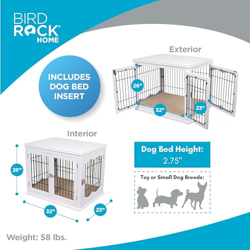 Decorative Dog Kennel with Pet Bed, Small Pet House, Double Door Indoor Crate, view 3