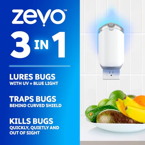 Zevo Flying Insect Trap for Fruit Flies & Gnats, 1 Plug-in Base & 3 Refills, view 3